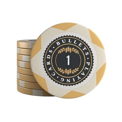 Bullets Playing Cards , Adriana 25 chip da poker per set da poker, diversi valori, diametro 4 cm, peso 14 g (1 pezzi) Bullets Playing Cards , Adriana 25 chip da poker per set da poker, diversi valori, diametro 4 cm, peso 14 g (1 pezzi)