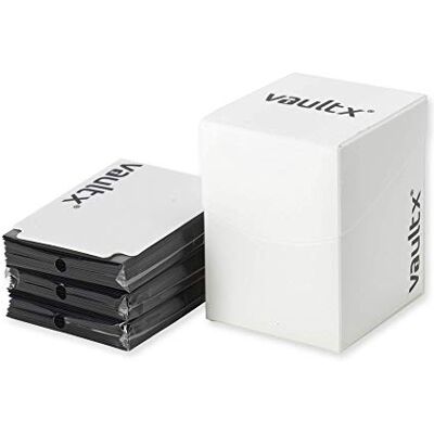 Vault X Deck Box per Carte da Collezione e 150 Bustine Nere, Contiene 100+ Carte con Bustine, Formato Grande Standard, Scatola Porta Carte, per il Gioco MTG Commander, TCG (Bianco) Vault X Deck Box per Carte da Collezione e 150 Bustine Nere, Contiene 100+ Carte con Bustine, Formato Grande Standard, Scatola Porta Carte, per il Gioco MTG Commander, TCG (Bianco)