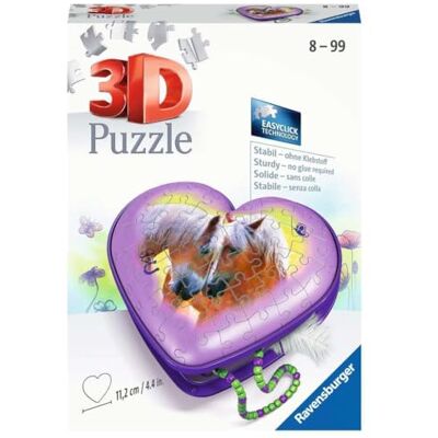 Ravensburger 3D Puzzle Horse Heart Box Scatola portaoggetti composta da pezzi di puzzle di forma tridimensionale per amanti dei cavalli grandi e piccoli dagli 8 anni in su Ravensburger 3D Puzzle Horse Heart Box Scatola portaoggetti composta da pezzi di puzzle di forma tridimensionale per amanti dei cavalli grandi e piccoli dagli 8 anni in su