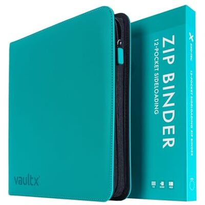 Vault X Raccoglitore per Carte da Collezione a 12 Tasche con Cerniera, 480 Carte, Materiale Exo-Tec per Album, 20 Pagine a Caricamento Laterale, TCG (Verde acqua) Vault X Raccoglitore per Carte da Collezione a 12 Tasche con Cerniera, 480 Carte, Materiale Exo-Tec per Album, 20 Pagine a Caricamento Laterale, TCG (Verde acqua)