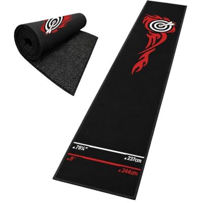 Relaxdays Tappeto freccette , linea di lancio Oche, 60x260 cm, colore antiscivolo, protezione per pavimenti, poliestere, gomma Relaxdays Tappeto freccette , linea di lancio Oche, 60x260 cm, colore antiscivolo, protezione per pavimenti, poliestere, gomma