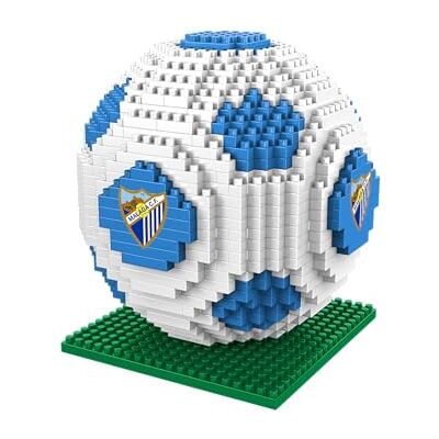 FOCO Con licenza ufficiale Malaga CF modello di pallone da calcio BRXLZ nei colori alternativi della squadra da costruire con mattoncini 3D FOCO Con licenza ufficiale Malaga CF modello di pallone da calcio BRXLZ nei colori alternativi della squadra da costruire con mattoncini 3D