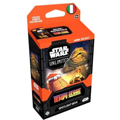 Asmodee FFG Star Wars: Unlimited Gioco di Carte Collezionabili Tempi senza Legge Spotlight Deck Jabba the Hutt Carte esclusive Dai 12 anni, 2+ giocatori Versione italiana Asmodee FFG Star Wars: Unlimited Gioco di Carte Collezionabili Tempi senza Legge Spotlight Deck Jabba the Hutt Carte esclusive Dai 12 anni, 2+ giocatori Versione italiana