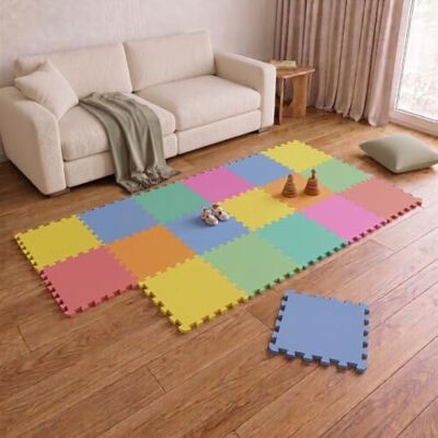 LittleTom 18 Pezzi Tappeto Gioco per Bambini in Piastrelle EVA 30x30 cm Pavimento Morbido e Antiscivolo per Neonati Superficie Puzzle Protettiva Ideale per la Cameretta dei Bimbi e Gioco a Terra LittleTom 18 Pezzi Tappeto Gioco per Bambini in Piastrelle EVA 30x30 cm Pavimento Morbido e Antiscivolo per Neonati Superficie Puzzle Protettiva Ideale per la Cameretta dei Bimbi e Gioco a Terra