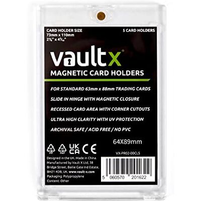 Vault X Portacarte Magnetici 35pt per Carte da Collezione, Custodie Rigide One Touch con Protezione UV, Esposizione Trasparente per Giochi di Carte Collezionabili, Sport, TCG (Confezione da 5) Vault X Portacarte Magnetici 35pt per Carte da Collezione, Custodie Rigide One Touch con Protezione UV, Esposizione Trasparente per Giochi di Carte Collezionabili, Sport, TCG (Confezione da 5)