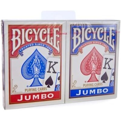 Bicycle Jumbo Index Rider Back Playing Cards, Red and Blue, 2 Count Bicycle Jumbo Index Rider Back Playing Cards, Red and Blue, 2 Count