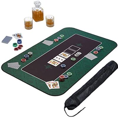 Relaxdays Tappeto da Poker - Superficie per Texas Hold'em Relaxdays Tappeto da Poker - Superficie per Texas Hold'em