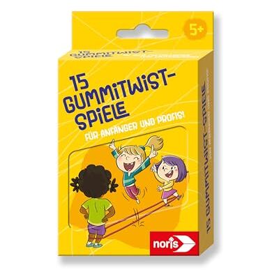 noris -15 Giochi di gomma per bambini dai 5 anni in su, set in gomma colorata e istruzioni per il gioco in scatola di latta per 3 giocatori, giocattolo all'aperto per principianti e piccoli noris -15 Giochi di gomma per bambini dai 5 anni in su, set in gomma colorata e istruzioni per il gioco in scatola di latta per 3 giocatori, giocattolo all'aperto per principianti e piccoli