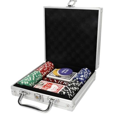 COLORBABY CB Games Set poker, 100 gettoni, 2 mazzi di carte, 5 dadi, giochi da tavolo, valigetta con chiave, gioco per bambini, giocattolo per bambini, regalo per tutta la famiglia () COLORBABY CB Games Set poker, 100 gettoni, 2 mazzi di carte, 5 dadi, giochi da tavolo, valigetta con chiave, gioco per bambini, giocattolo per bambini, regalo per tutta la famiglia ()