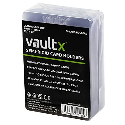 Vault X Custodie Semirigide per Carte da Collezione, Bustine Rigide per Valutazioni di Carte TCG e Sportive, Protettori (Confezione da 50) Vault X Custodie Semirigide per Carte da Collezione, Bustine Rigide per Valutazioni di Carte TCG e Sportive, Protettori (Confezione da 50)
