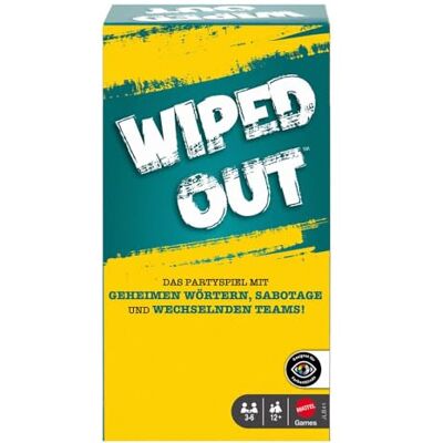 Mattel Wiped Out Gioco d'azzardo con logica sociale e possibilità di sabotaggio con occhiali, lavagna cancellabile a secco e penna per 3-6 giocatori Mattel Wiped Out Gioco d'azzardo con logica sociale e possibilità di sabotaggio con occhiali, lavagna cancellabile a secco e penna per 3-6 giocatori