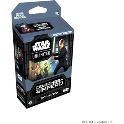 Asmodee FFG Star Wars: Unlimited Gioco di Carte Collezionabili Ceneri dell'Impero Spotlight Deck Luke Skywalker Carte esclusive Dai 12 anni, 2+ giocatori Versione italiana Asmodee FFG Star Wars: Unlimited Gioco di Carte Collezionabili Ceneri dell'Impero Spotlight Deck Luke Skywalker Carte esclusive Dai 12 anni, 2+ giocatori Versione italiana