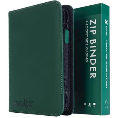 Vault X Raccoglitore per Carte da Collezione a 4 Tasche con Cerniera, 160 Carte, Materiale Exo-Tec per Album, 20 Pagine a Caricamento Laterale, TCG (Verde) Vault X Raccoglitore per Carte da Collezione a 4 Tasche con Cerniera, 160 Carte, Materiale Exo-Tec per Album, 20 Pagine a Caricamento Laterale, TCG (Verde)