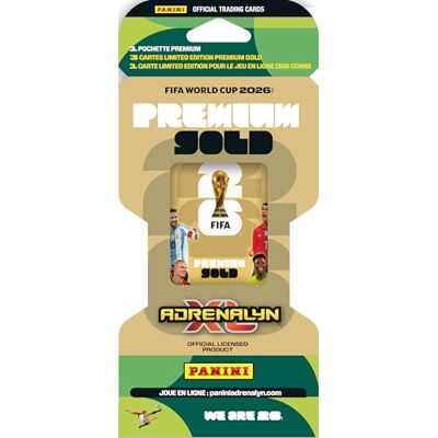 Panini Coppa del Mondo FIFA 2026 Trading Cards Game Blister Premium Gold (1 tasca premium + 4 carte esclusive in edizione limitata) Panini Coppa del Mondo FIFA 2026 Trading Cards Game Blister Premium Gold (1 tasca premium + 4 carte esclusive in edizione limitata)