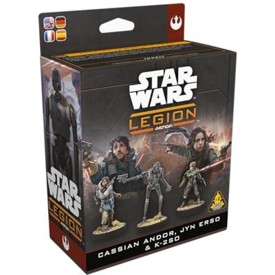 Atomic Asmodee Star Wars Legion Cassian Andor, Jyn Erso & K-2SO Operatives Expansion, Star Wars Legion Compatible, 3 Miniatures, Rebel Operatives 2 Players 90 Min Atomic Asmodee Star Wars Legion Cassian Andor, Jyn Erso & K-2SO Operatives Expansion, Star Wars Legion Compatible, 3 Miniatures, Rebel Operatives 2 Players 90 Min