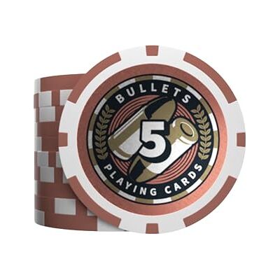 Bullets Playing Cards , Poker Chip in plastica, Christopher con valori, rotolo da 25 (rosso (5) Bullets Playing Cards , Poker Chip in plastica, Christopher con valori, rotolo da 25 (rosso (5)