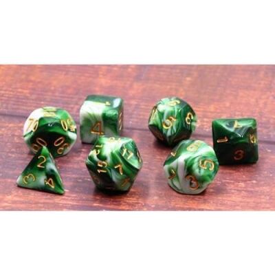 Rio Set di 7 dadi Smeraldo bianco giada Rio Set di 7 dadi Smeraldo bianco giada