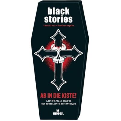 moses . Black Stories Ab in Die Boxe! 50 Casi Intorno ai funerali più stravaganti – Gioco di Puzzle Nero in Cofanetto con Effetto sonoro, assurde e Vere Morti per 2 + Giocatori dai 12 Anni in su moses . Black Stories Ab in Die Boxe! 50 Casi Intorno ai funerali più stravaganti – Gioco di Puzzle Nero in Cofanetto con Effetto sonoro, assurde e Vere Morti per 2 + Giocatori dai 12 Anni in su