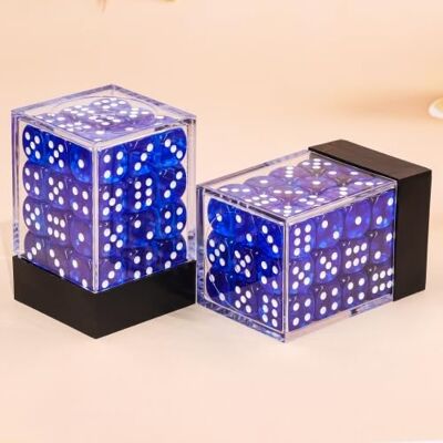 Rio Set di 36 dadi a 6 lati, 12 mm, colore: blu trasparente Rio Set di 36 dadi a 6 lati, 12 mm, colore: blu trasparente