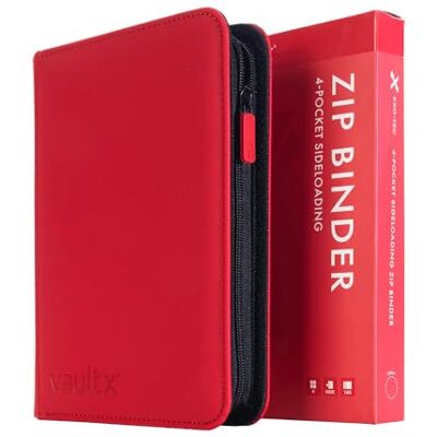 Vault X Raccoglitore per Carte da Collezione a 4 Tasche con Cerniera, 160 Carte, Materiale Exo-Tec per Album, 20 Pagine a Caricamento Laterale, TCG (Rosso) Vault X Raccoglitore per Carte da Collezione a 4 Tasche con Cerniera, 160 Carte, Materiale Exo-Tec per Album, 20 Pagine a Caricamento Laterale, TCG (Rosso)