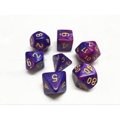 Rio -Set di 7 dadi in scatola – Fusione blu e viola Rio -Set di 7 dadi in scatola – Fusione blu e viola