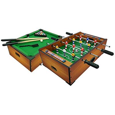 Sport One Sport1 mini Calcetto e biliardo da appoggio, Gioco da tavolo 2 in 1, Calcetto balilla misure 51x31x15cm a 4 aste con segnapunti e 2 palline, Piccolo bigliardino da casa, Idea regalo, Legno Sport One Sport1 mini Calcetto e biliardo da appoggio, Gioco da tavolo 2 in 1, Calcetto balilla misure 51x31x15cm a 4 aste con segnapunti e 2 palline, Piccolo bigliardino da casa, Idea regalo, Legno