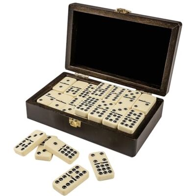 Philos Double 9 Dominoes with Spinners in Smart Wooden Case Philos Double 9 Dominoes with Spinners in Smart Wooden Case