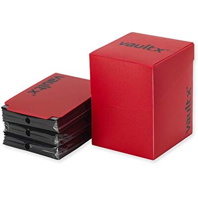 Vault X Deck Box per Carte da Collezione e 150 Bustine Nere, Contiene 100+ Carte con Bustine, Formato Grande Standard, Scatola Porta Carte, per il Gioco MTG Commander, TCG (Rosso) Vault X Deck Box per Carte da Collezione e 150 Bustine Nere, Contiene 100+ Carte con Bustine, Formato Grande Standard, Scatola Porta Carte, per il Gioco MTG Commander, TCG (Rosso)