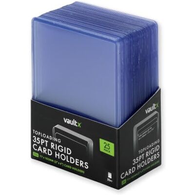Vault X Toploader 35pt per Carte da Collezione, Premium Extra Spessi, Portacarte Rigidi Senza Giunture 3" x 4", Bustine Rigide, Protezione Trasparente TCG (Confezione da 25) Vault X Toploader 35pt per Carte da Collezione, Premium Extra Spessi, Portacarte Rigidi Senza Giunture 3" x 4", Bustine Rigide, Protezione Trasparente TCG (Confezione da 25)