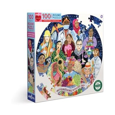 eeBoo rond 100 pièces Journée de la femme Puzzle in cartone riciclato per bambini dai 5 anni, PZWND eeBoo rond 100 pièces Journée de la femme Puzzle in cartone riciclato per bambini dai 5 anni, PZWND