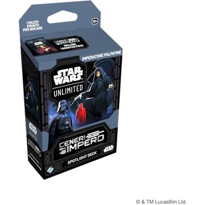 Asmodee FFG Star Wars: Unlimited Gioco di Carte Collezionabili Ceneri dell'Impero Spotlight Deck Imperatore Palpatine Carte esclusive Dai 12 anni, 2+ giocatori Versione italiana Asmodee FFG Star Wars: Unlimited Gioco di Carte Collezionabili Ceneri dell'Impero Spotlight Deck Imperatore Palpatine Carte esclusive Dai 12 anni, 2+ giocatori Versione italiana