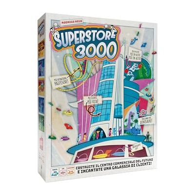 Asmodee Space Cowboys Superstore 3000 Gioco da Tavolo di Strategia per 2-4 Giocatori, età 10+ Costruisci il Tuo Centro Commerciale Intergalattico Partite Veloci di 30-45 Minuti Asmodee Space Cowboys Superstore 3000 Gioco da Tavolo di Strategia per 2-4 Giocatori, età 10+ Costruisci il Tuo Centro Commerciale Intergalattico Partite Veloci di 30-45 Minuti