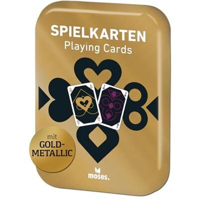 moses . Carte da gioco metallizzate – Elegante set di carte da gioco per adulti e bambini, per pattinaggio, poker, Mau Mau & altro, dai 6 anni in su, 2+ giocatori moses . Carte da gioco metallizzate – Elegante set di carte da gioco per adulti e bambini, per pattinaggio, poker, Mau Mau & altro, dai 6 anni in su, 2+ giocatori