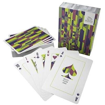 Bullets Playing Cards , Dazzle Cards, Cardistry, 52 carte, include 2 jolly, colore verde Bullets Playing Cards , Dazzle Cards, Cardistry, 52 carte, include 2 jolly, colore verde