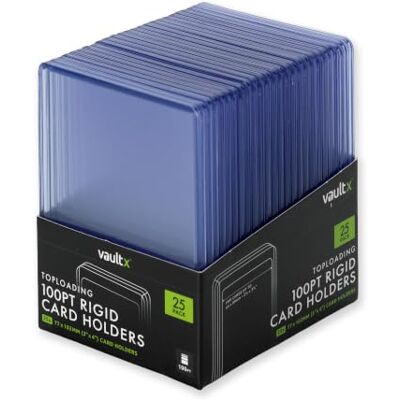 Vault X Toploader 100pt per Carte da Collezione, Premium Extra Spessi, Portacarte Rigidi Senza Giunture 3" x 4", Bustine Rigide, Protezione Trasparente TCG (Confezione da 25) Vault X Toploader 100pt per Carte da Collezione, Premium Extra Spessi, Portacarte Rigidi Senza Giunture 3" x 4", Bustine Rigide, Protezione Trasparente TCG (Confezione da 25)