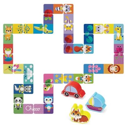 Chicco Domino Montessori 2-in-1 Gioco Educativo Animali e Percorsi, 24 Grandi Tessere con 3 Pedine Legno, Sviluppo Logica e creatività per Bambini, Scatola con Maniglia da Viaggio, 3 Anni + Chicco Domino Montessori 2-in-1 Gioco Educativo Animali e Percorsi, 24 Grandi Tessere con 3 Pedine Legno, Sviluppo Logica e creatività per Bambini, Scatola con Maniglia da Viaggio, 3 Anni +