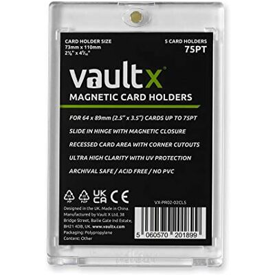 Vault X Portacarte Magnetici 75pt per Carte da Collezione, Custodie Rigide One Touch con Protezione UV, Esposizione Trasparente per Giochi di Carte Collezionabili, Sport, TCG (Confezione da 5) Vault X Portacarte Magnetici 75pt per Carte da Collezione, Custodie Rigide One Touch con Protezione UV, Esposizione Trasparente per Giochi di Carte Collezionabili, Sport, TCG (Confezione da 5)