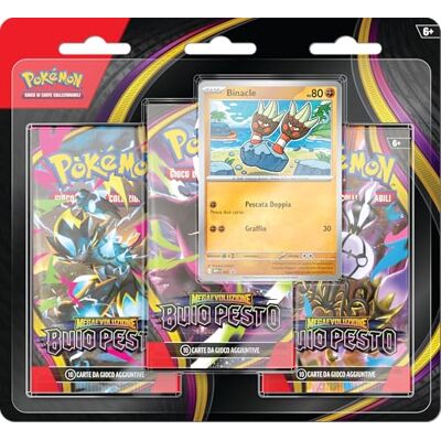 Pokémon : confezione da tre buste dell’espansione Megaevoluzione Buio Pesto del GCC (1 carta promozionale olografica e 3 buste di espansione), Edizione in Italiano Pokémon : confezione da tre buste dell’espansione Megaevoluzione Buio Pesto del GCC (1 carta promozionale olografica e 3 buste di espansione), Edizione in Italiano