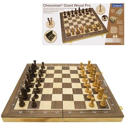 Lexibook , Chessman Giant Wood PRO Scacchiera Pieghevole in Legno con Pezzi magnetici, Lexibook , Chessman Giant Wood PRO Scacchiera Pieghevole in Legno con Pezzi magnetici,