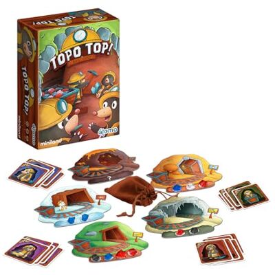 Miniland Topo Top Gioco da tavolo per bambini +6 anni con gemme colorate, tabellone e sacchetto Strategia e divertenti avventure sotterranee Ideale per il gioco in famiglia Miniland Topo Top Gioco da tavolo per bambini +6 anni con gemme colorate, tabellone e sacchetto Strategia e divertenti avventure sotterranee Ideale per il gioco in famiglia
