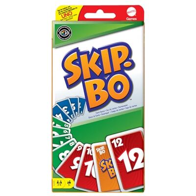 Mattel Skip-Bo, dai 7 Anni in Su, 2-6 Giocatori Classico gioco di carte basato sulla sequenza, per bambini, ragazzi e adulti, ideale per viaggi, campeggio e serate, Mattel Skip-Bo, dai 7 Anni in Su, 2-6 Giocatori Classico gioco di carte basato sulla sequenza, per bambini, ragazzi e adulti, ideale per viaggi, campeggio e serate,