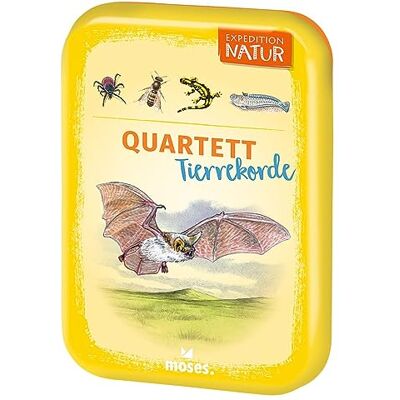 moses . Expedition Natur Quartett Gioco di Carte per Bambini, in Scatola di Latta compatta da Viaggio, Gioco per Bambini a Partire dagli 8 Anni, Colore: Giallo moses . Expedition Natur Quartett Gioco di Carte per Bambini, in Scatola di Latta compatta da Viaggio, Gioco per Bambini a Partire dagli 8 Anni, Colore: Giallo
