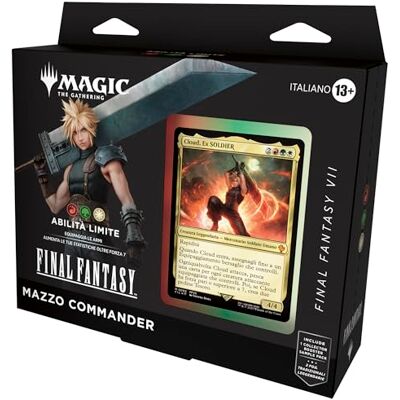 Magic: The Gathering Mazzo Commander di FINAL FANTASY VII Abilità Limite (mazzo da 100 carte, Collector Booster Sample Pack da 2 carte + accessori) (Versione Italiana) Magic: The Gathering Mazzo Commander di FINAL FANTASY VII Abilità Limite (mazzo da 100 carte, Collector Booster Sample Pack da 2 carte + accessori) (Versione Italiana)