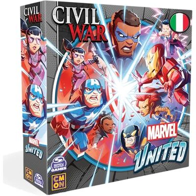 Asmodee – MARVEL UNITED: CIVIL WAR – Scegli la tua Fazione e Sfida i Supereroi – Espansione Gioco da Tavolo Marvel United – Carte da Gioco – Idea Regalo – 1-6 Giocatori – 10+ Anni – Ed. in Italiano Asmodee – MARVEL UNITED: CIVIL WAR – Scegli la tua Fazione e Sfida i Supereroi – Espansione Gioco da Tavolo Marvel United – Carte da Gioco – Idea Regalo – 1-6 Giocatori – 10+ Anni – Ed. in Italiano