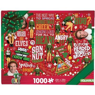AQUARIUS Elf Wrapping Paper Puzzle da 1000 pezzi (puzzle da 1000 pezzi), senza abbagliamento, vestibilità precisa, prodotto con licenza ufficiale elfo e oggetti da collezione, 55,8 x 71,1 cm AQUARIUS Elf Wrapping Paper Puzzle da 1000 pezzi (puzzle da 1000 pezzi), senza abbagliamento, vestibilità precisa, prodotto con licenza ufficiale elfo e oggetti da collezione, 55,8 x 71,1 cm