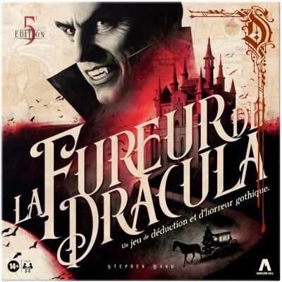 Avalon Hill La Fureur de Dracula, 5a edizione Gioco di deduzione e orrore gotico Variante Rapide, Nuovo Cacciatore 2-5 Giocatori da 14 Anni Versione italiana Avalon Hill La Fureur de Dracula, 5a edizione Gioco di deduzione e orrore gotico Variante Rapide, Nuovo Cacciatore 2-5 Giocatori da 14 Anni Versione italiana