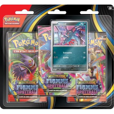 Pokémon : confezione da tre buste (Sneasel) dell’espansione Megaevoluzione Fiamme Spettrali del GCC (una carta promozionale olografica e tre buste di espansione) Pokémon : confezione da tre buste (Sneasel) dell’espansione Megaevoluzione Fiamme Spettrali del GCC (una carta promozionale olografica e tre buste di espansione)