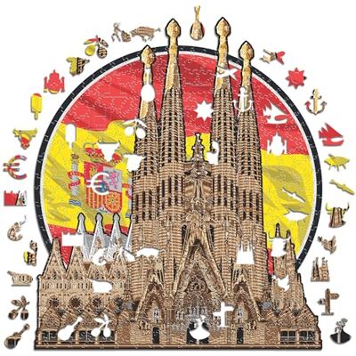 Iconic Puzzles , Sagrada Família, Collezione monumenti, Puzzle di Legno per Adulti e Bambini, Legno 100% Sostenibile, Taglia M 270 Pezzi Iconic Puzzles , Sagrada Família, Collezione monumenti, Puzzle di Legno per Adulti e Bambini, Legno 100% Sostenibile, Taglia M 270 Pezzi
