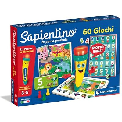 Clementoni Sapientino La Penna Parlante 60 Giochi, Gioco Educativo con Puzzle e Schede Illustrate per Imparare Alfabeto, Numeri e Logica, Made in Italy, Lingua Italiana, Bambini 3-5 Anni, Clementoni Sapientino La Penna Parlante 60 Giochi, Gioco Educativo con Puzzle e Schede Illustrate per Imparare Alfabeto, Numeri e Logica, Made in Italy, Lingua Italiana, Bambini 3-5 Anni,