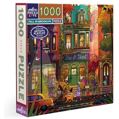 eeBoo autunno a Brooklyn-Puzzle per adulti 1000 pezzi in cartone-Dimensioni x 58,5 cm, eeBoo autunno a Brooklyn-Puzzle per adulti 1000 pezzi in cartone-Dimensioni x 58,5 cm,